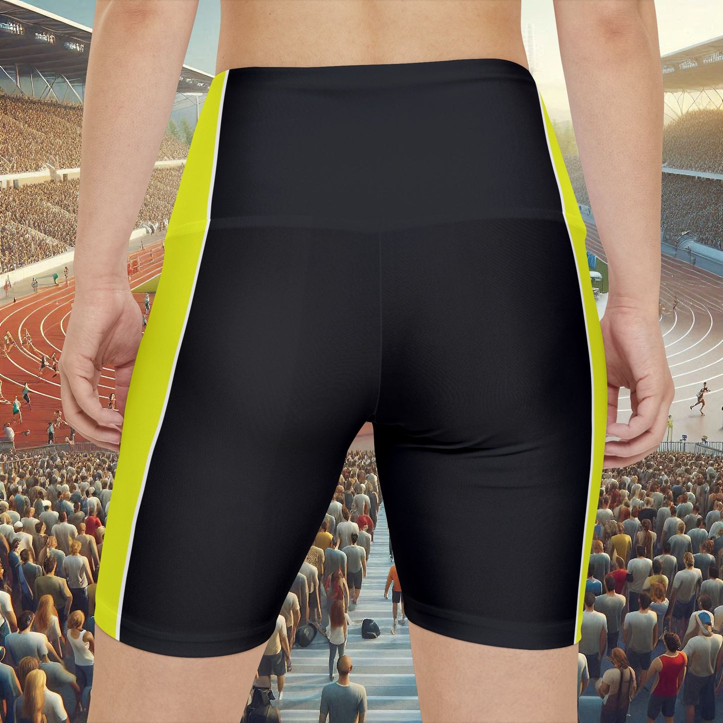 Ye Fleet Vertical Striped Black - Women's Workout Shorts