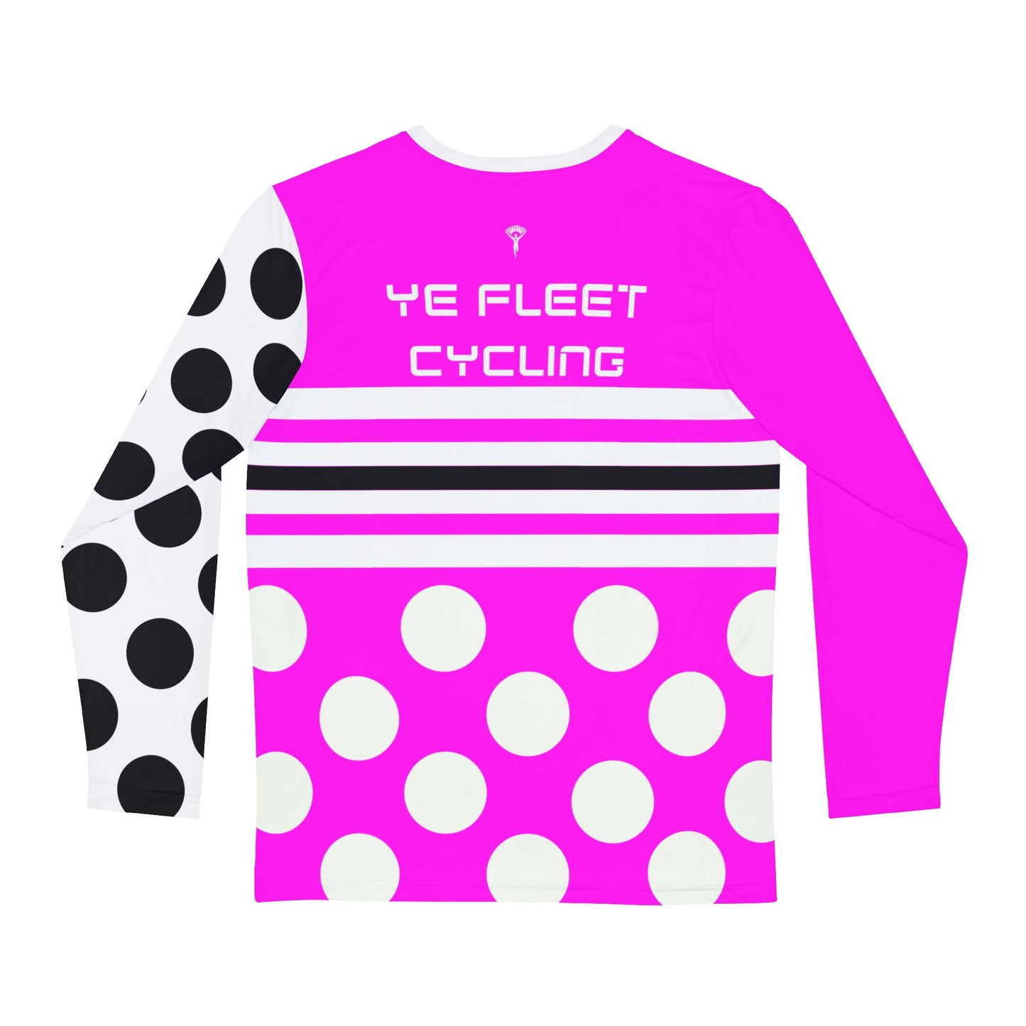 Ye Fleet Cycling Pink Stripes with Polka Dots Long Sleeve Shirt