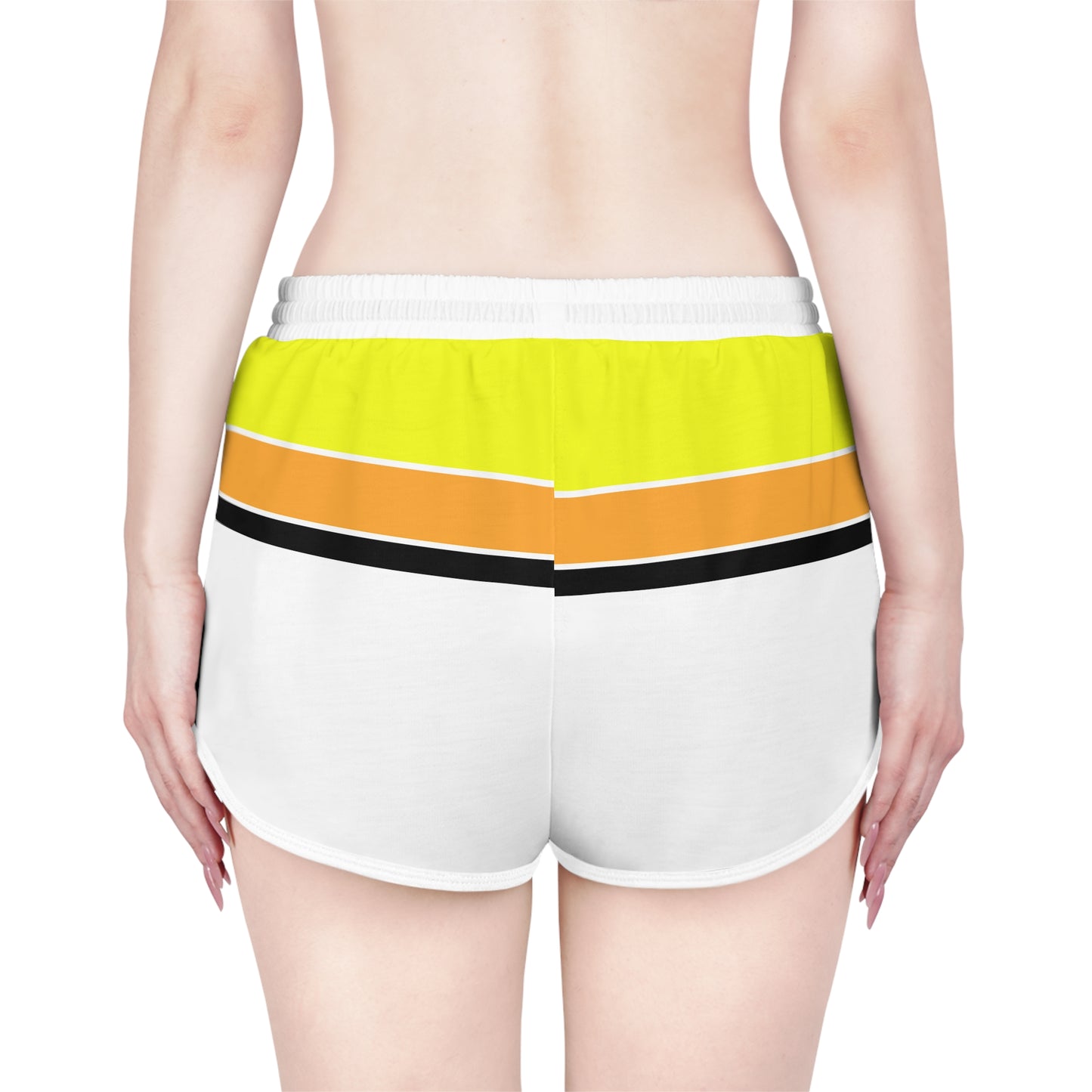 Ye Fleet White with Horizontal stripes Women's Relaxed Shorts Vertical Striped (AOP)