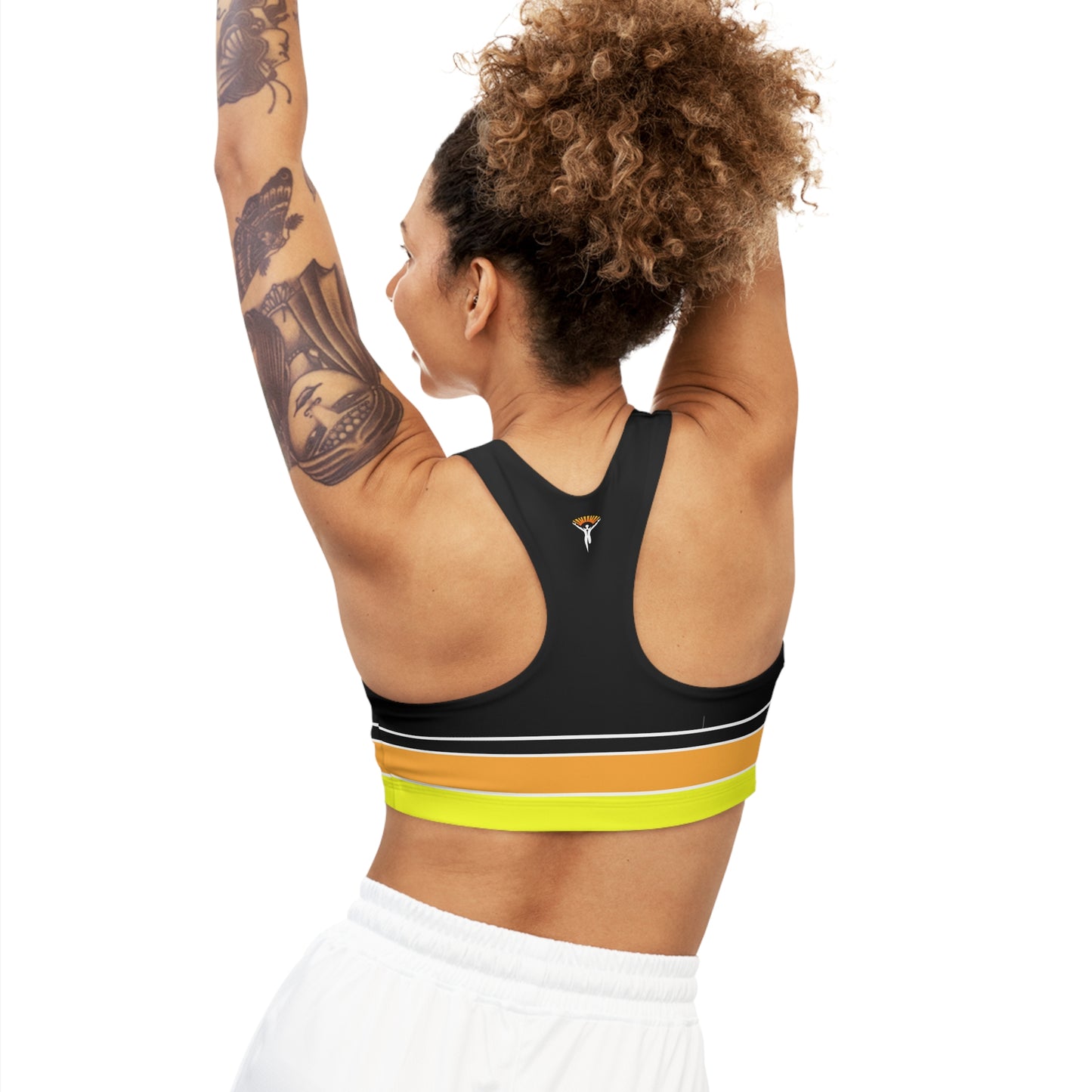 Striped Sports Bra - Ye Fleet Horizontal on Black