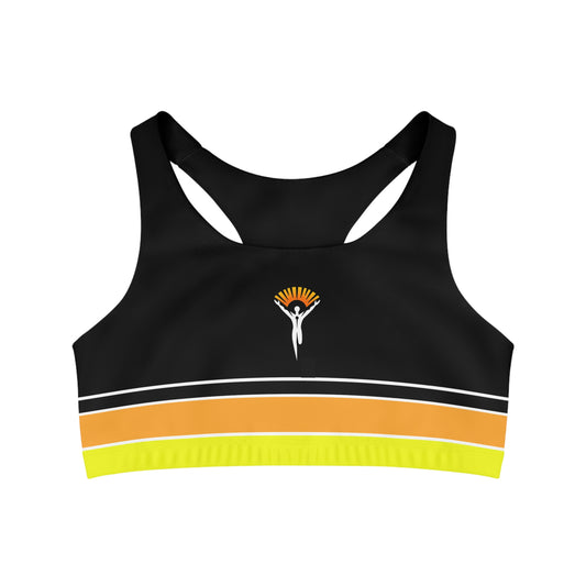 Striped Sports Bra - Ye Fleet Horizontal on Black