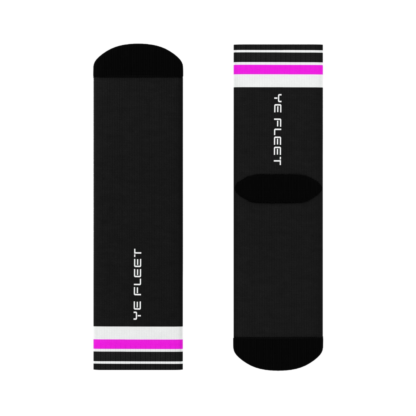 Ye Fleet Cycling Pink Stripes Crew Socks — Women's Cycling Crew Socks