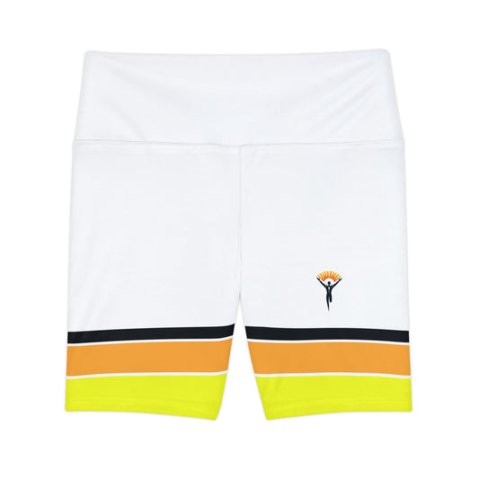 Ye Fleet Horizontally Striped White - Women's Workout Shorts