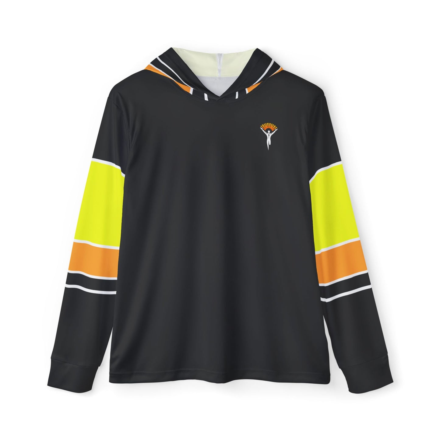 Ye Fleet Black Long Sleeve Performance Sports Hoodie for Men