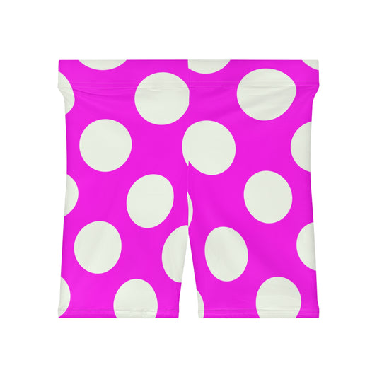 Ye Fleet Cycling Pink Stripes & Polka Dots Biker Shorts