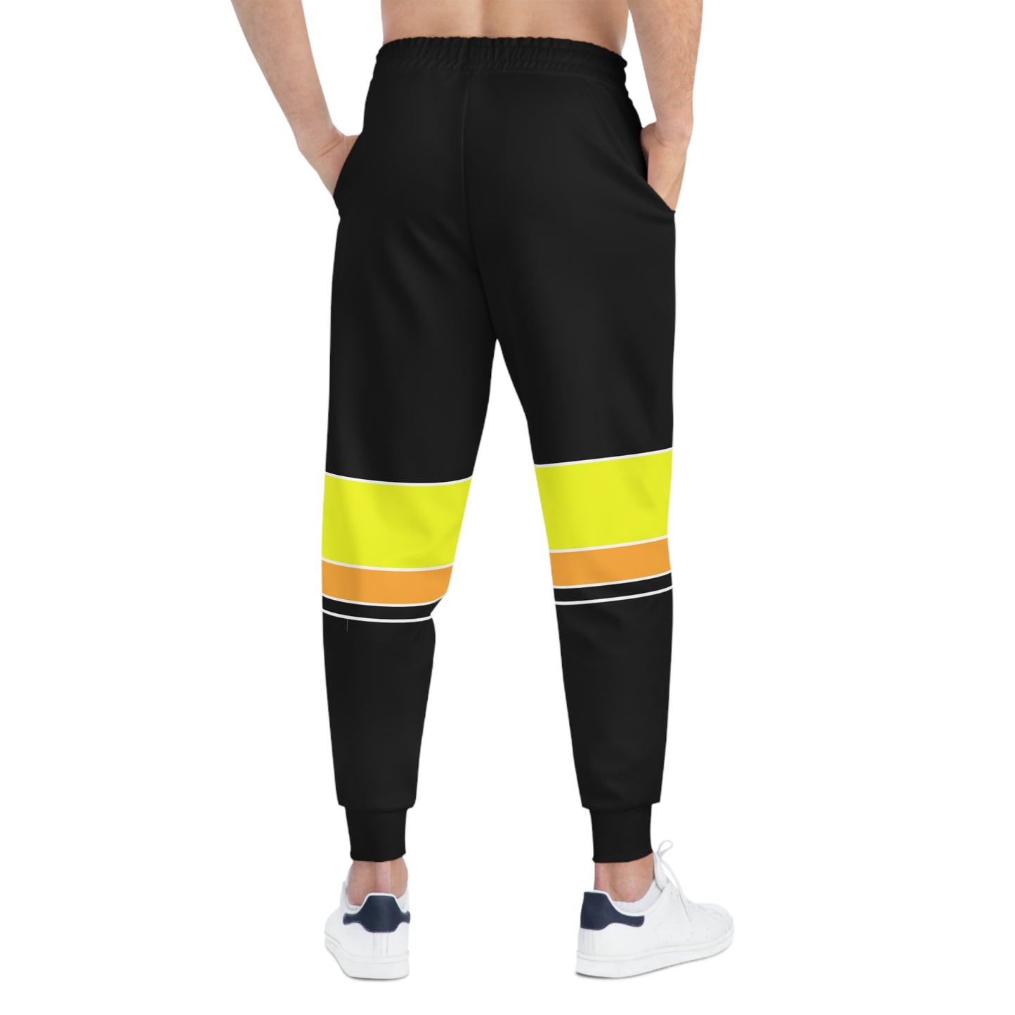 Ye Fleet Black with yellow stripes Athletic Joggers