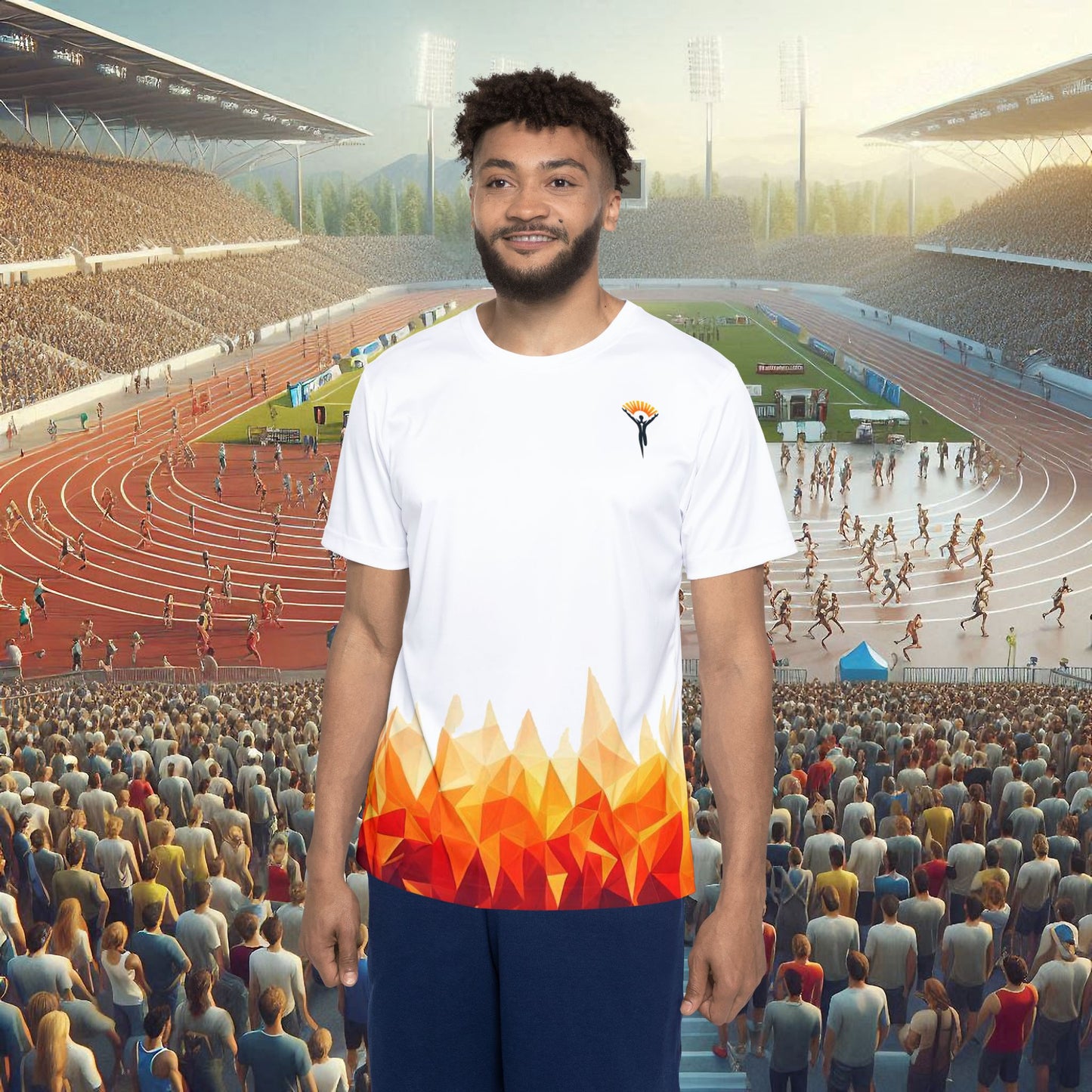 Flame on white Men's Sports Jersey (AOP)