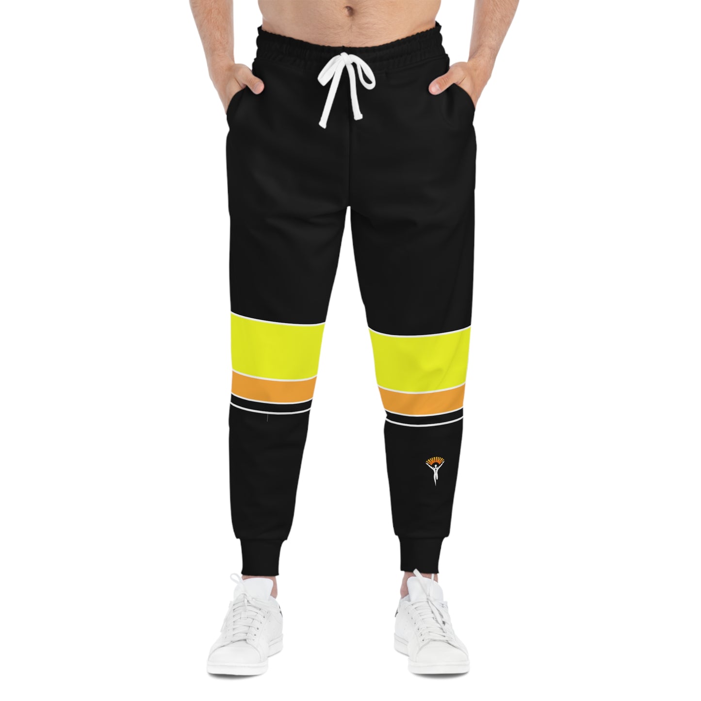 Ye Fleet Black with yellow stripes Athletic Joggers