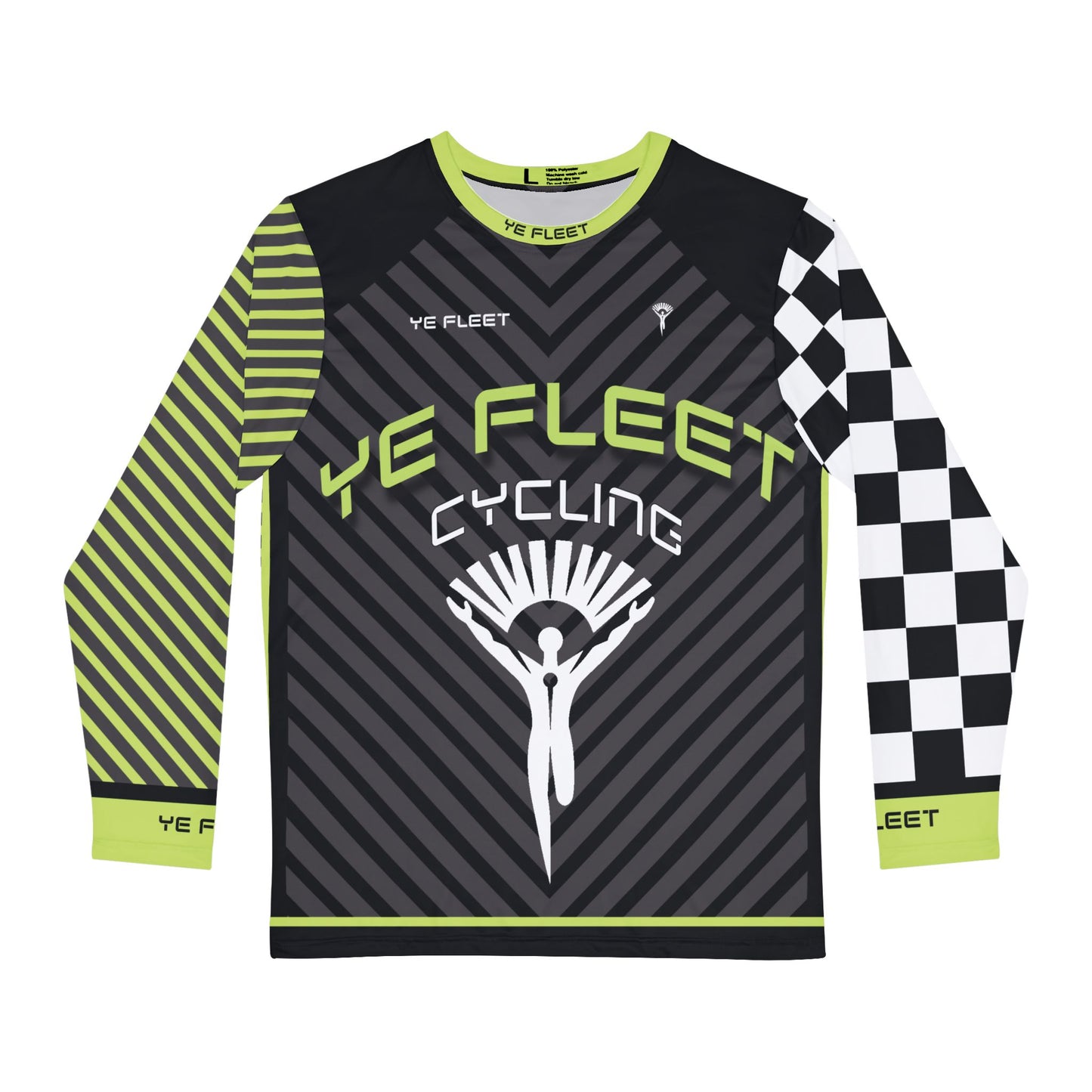Ye Fleet Cycling Green Stripes Long Sleeve Shirt