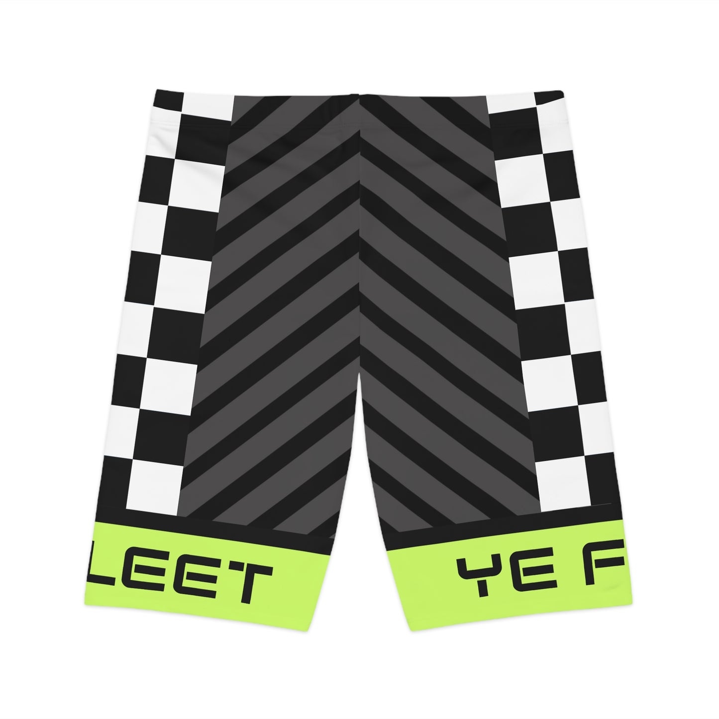 Ye Fleet Cycling Green Stripes and  Checkerboard Bike Shorts