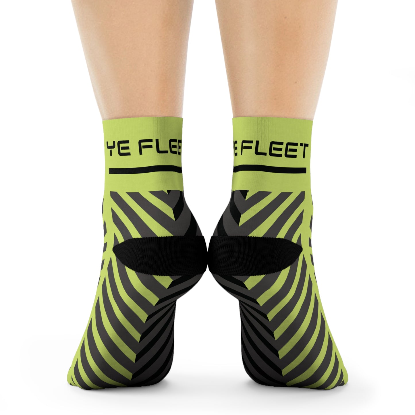 Ye Fleet Cycling Green Stripes Crew Socks