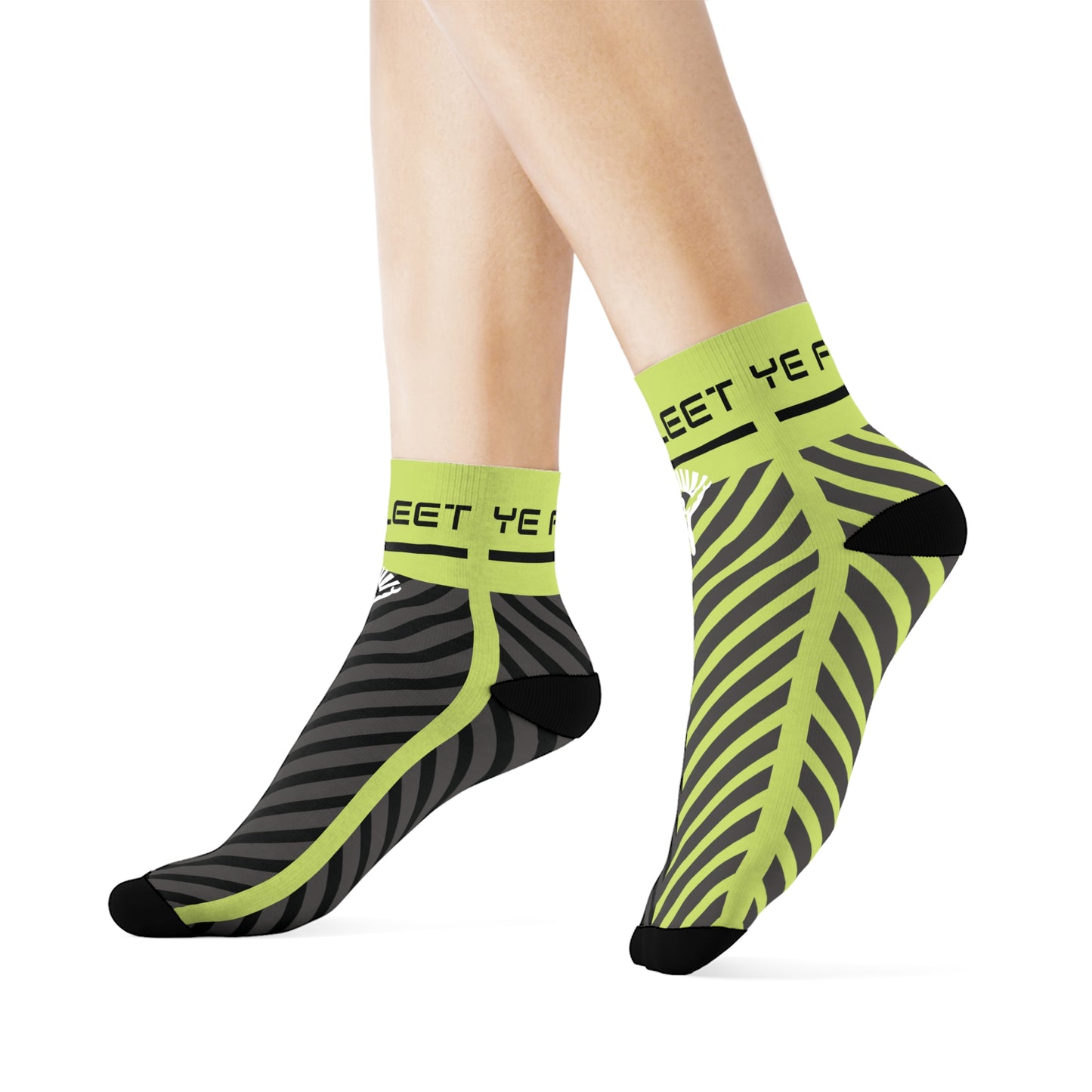 Ye Fleet Cycling Green Stripes Crew Socks