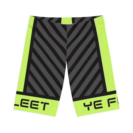 Go Green Stripes Women's Bike Shorts — Ye Fleet Cycling AOP