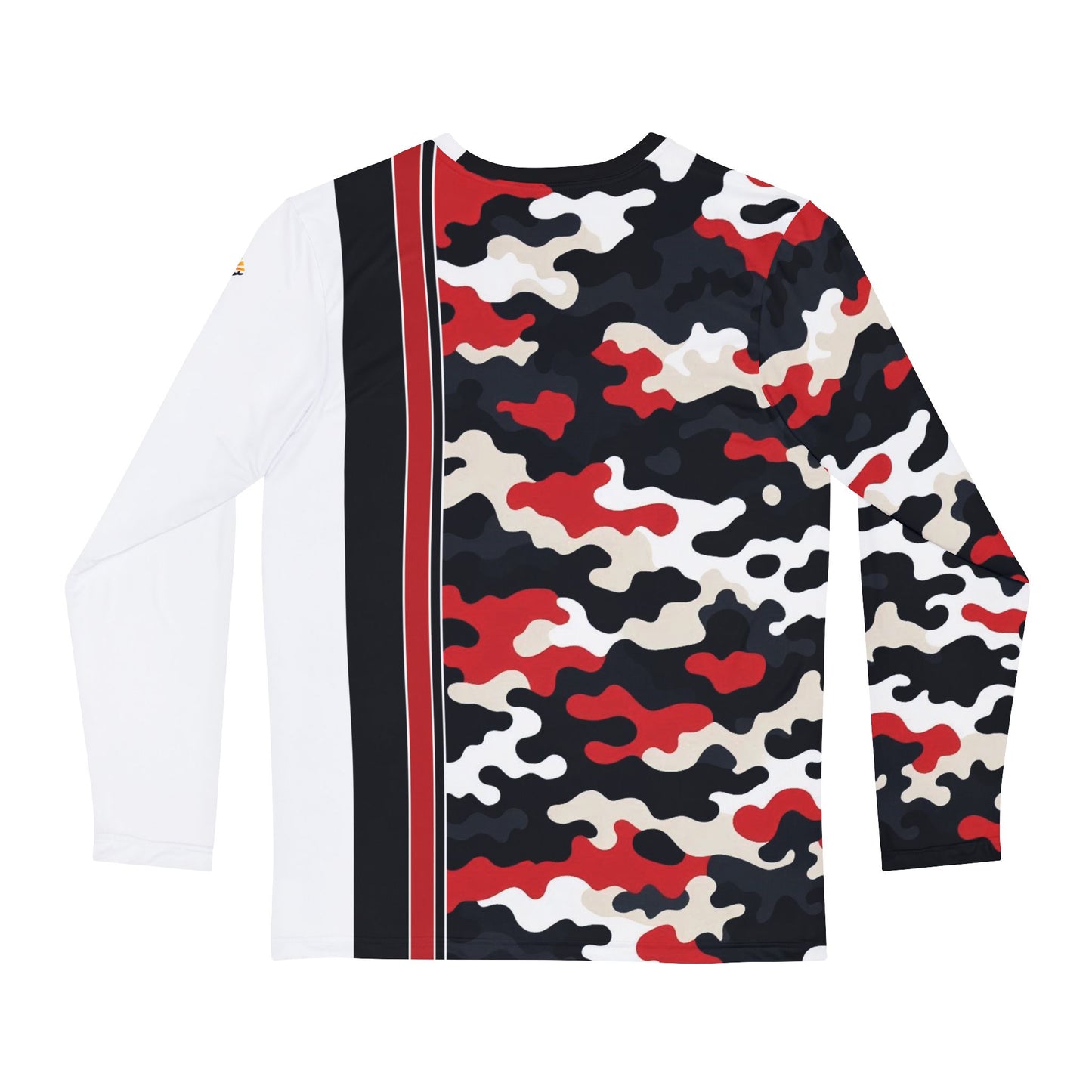Ye Fleet Vertical Red White Black Men's Long Sleeve Shirt