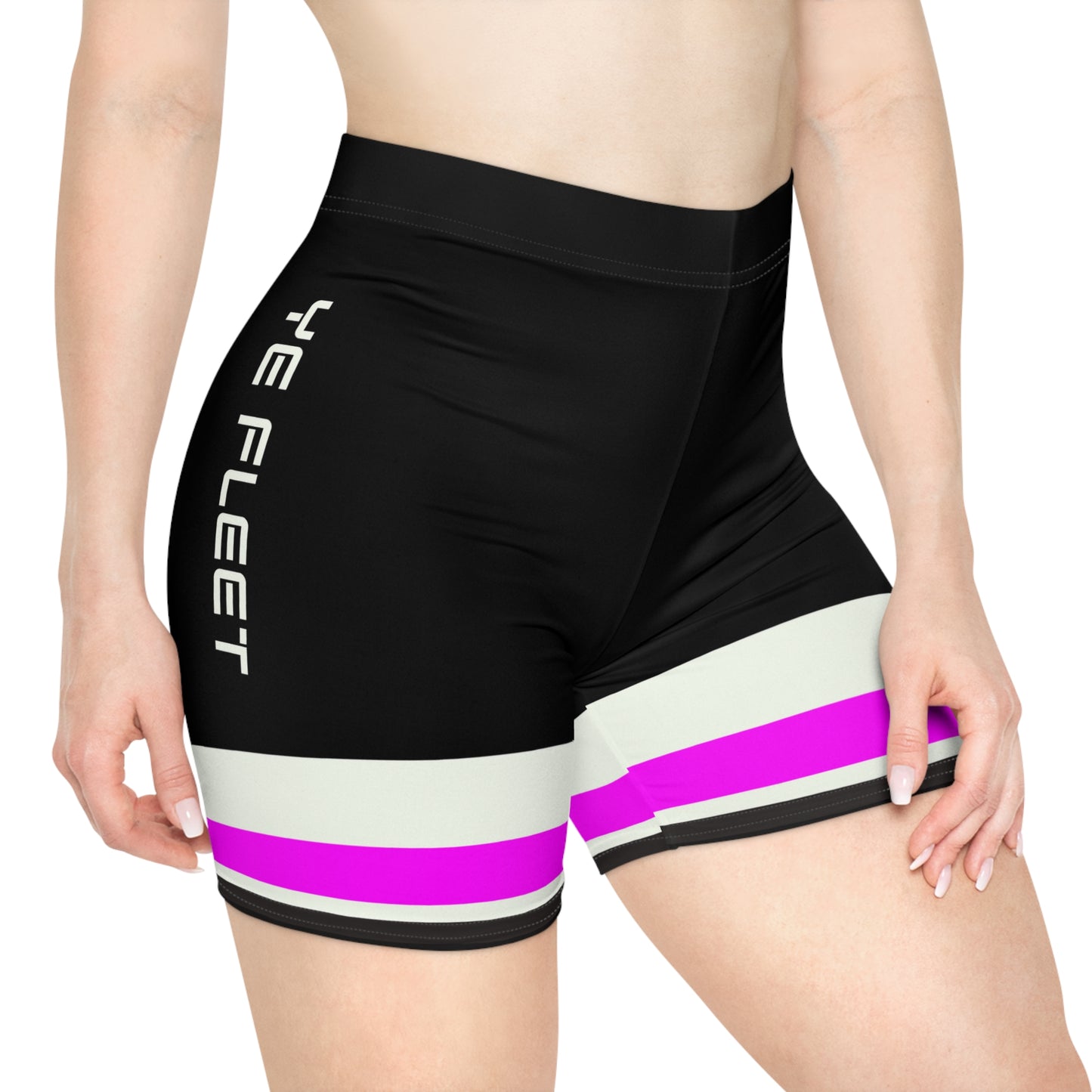 Ye Fleet Cycling Pink Stripes Biker Shorts
