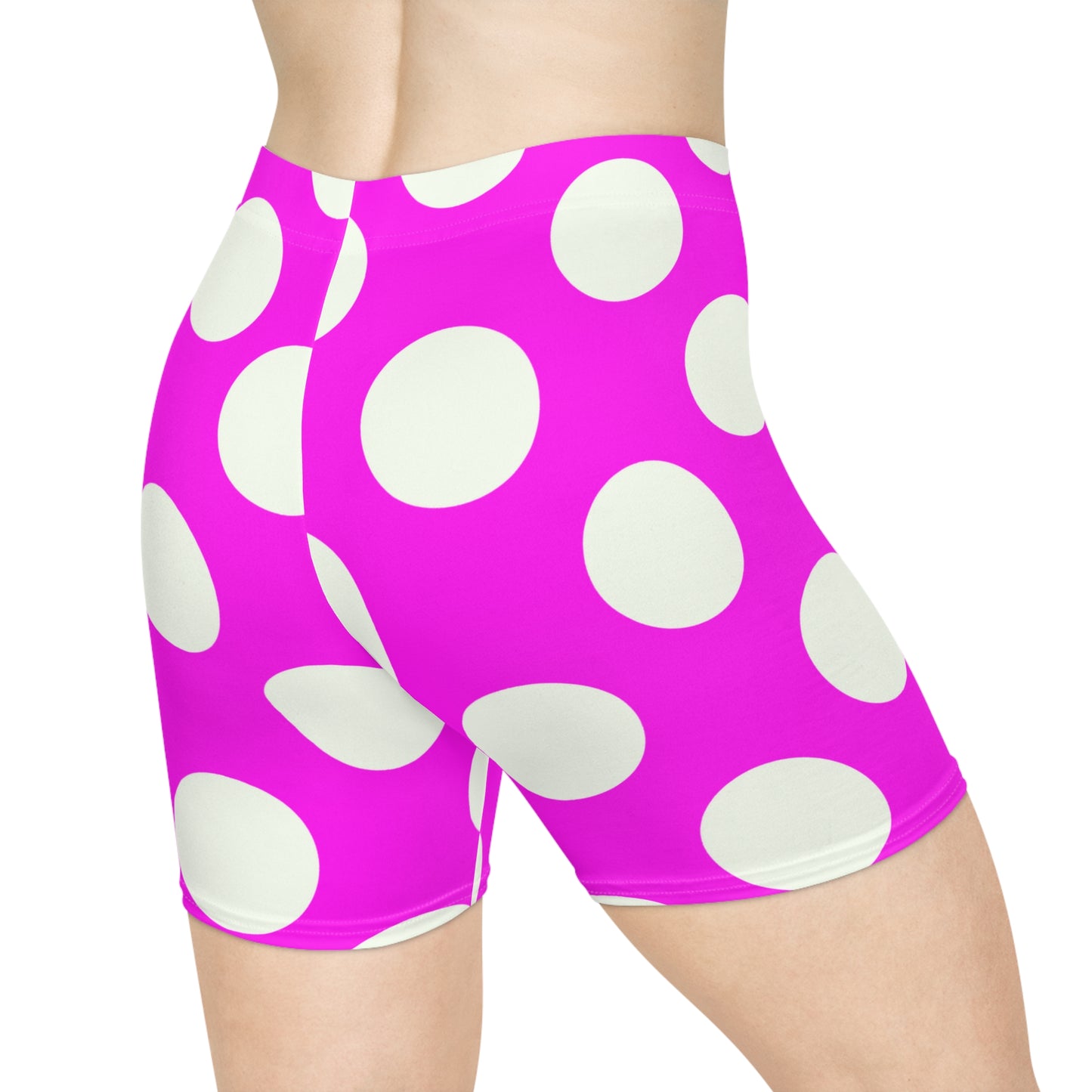Ye Fleet Cycling Pink Stripes & Polka Dots Biker Shorts