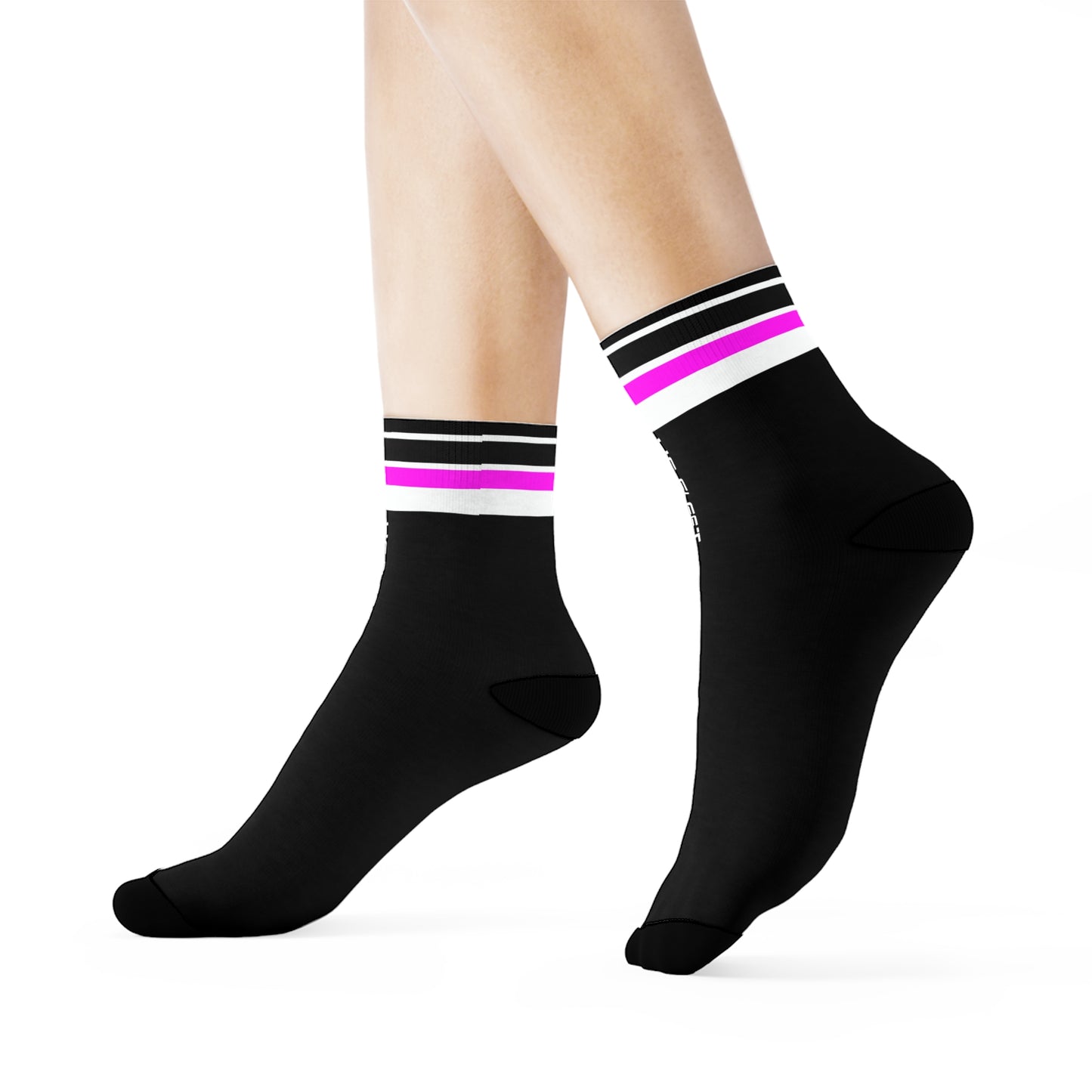 Ye Fleet Cycling Pink Stripes Crew Socks — Women's Cycling Crew Socks