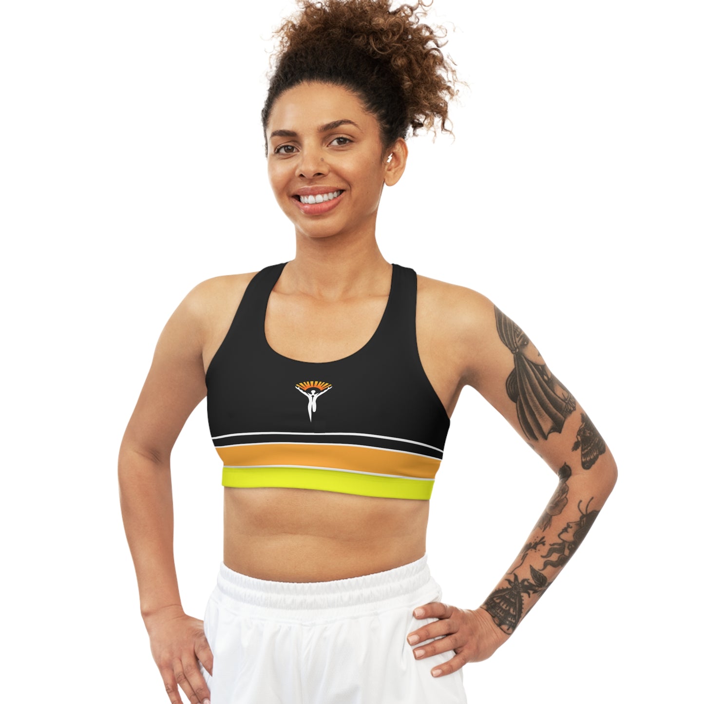 Striped Sports Bra - Ye Fleet Horizontal on Black