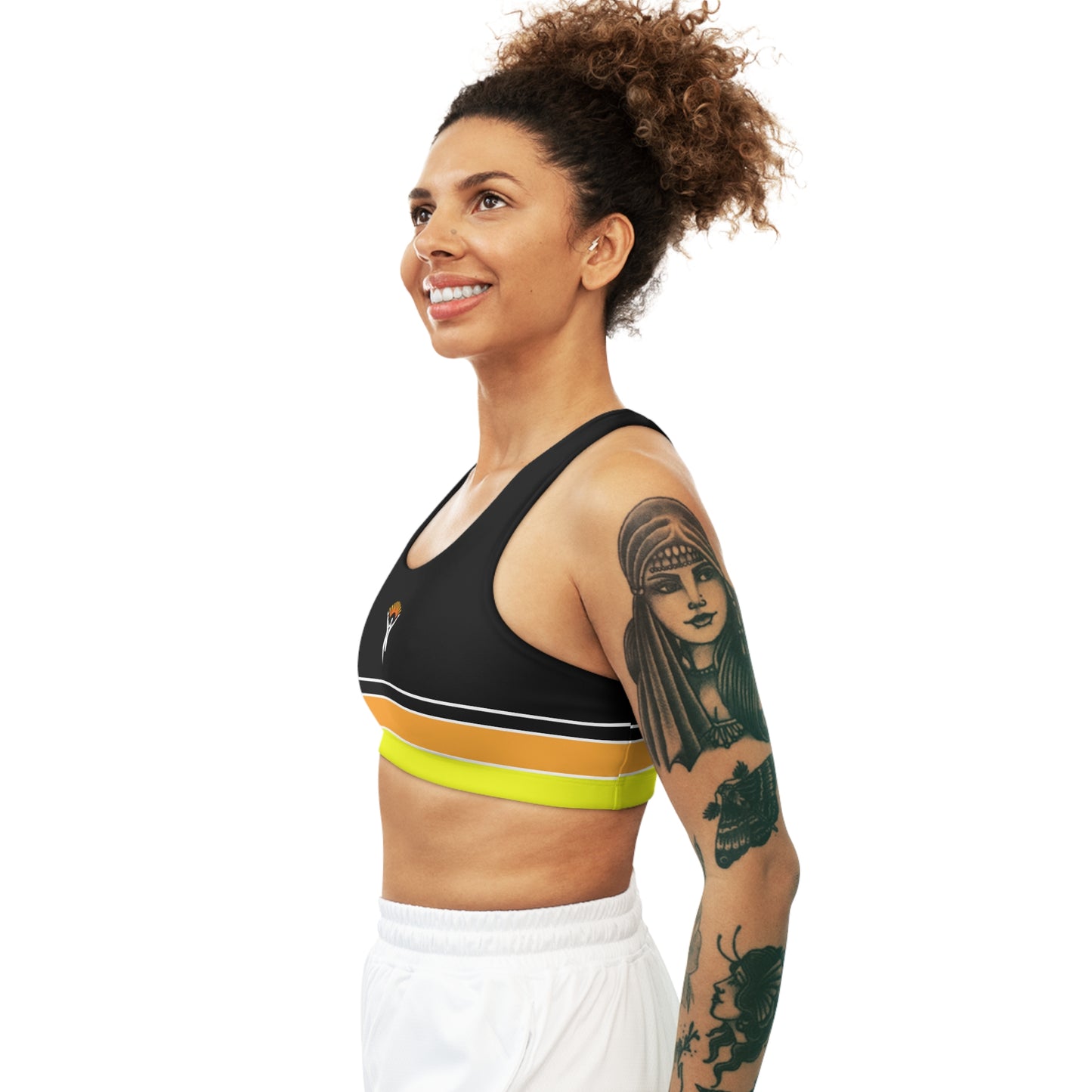 Striped Sports Bra - Ye Fleet Horizontal on Black
