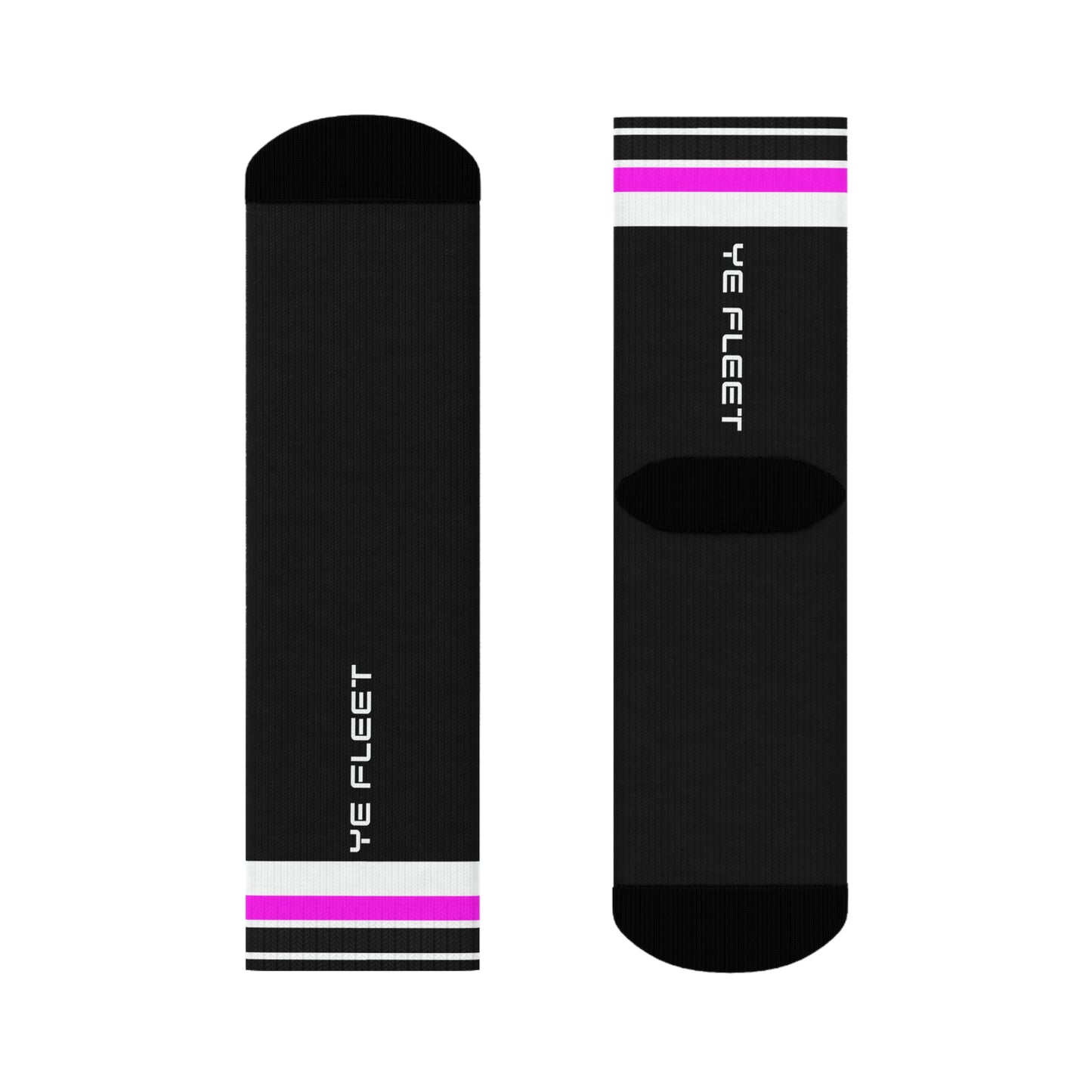 Ye Fleet Cycling Pink Stripes Crew Socks — Women's Cycling Crew Socks